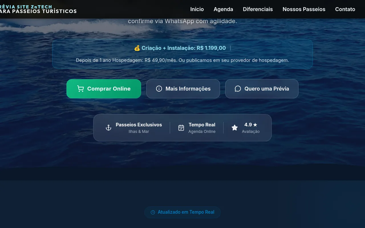 Lista de opções — Passeios