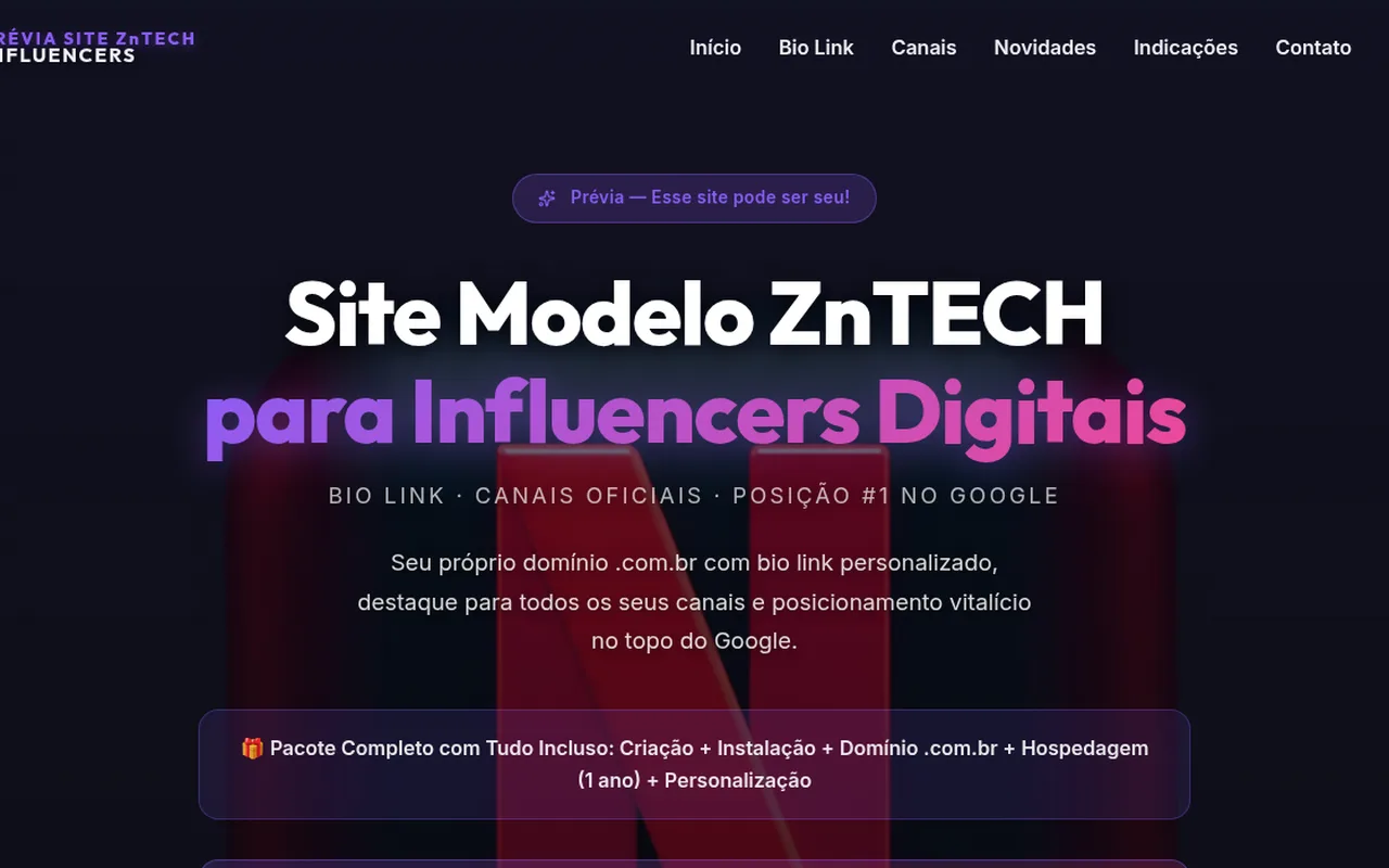 Topo / hero — Influencers